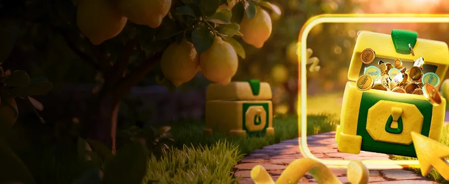 Lemon Casino – otwarta skrzynia złota pośród drzew cytrynowych